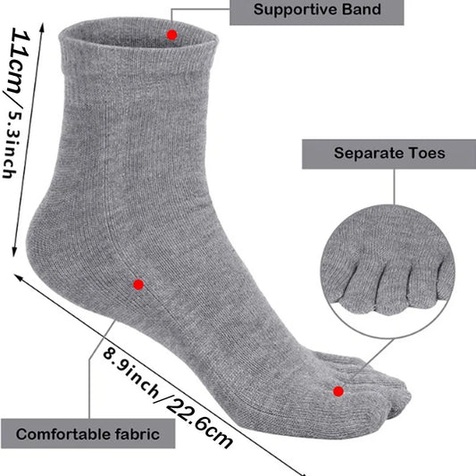 5 Pairs Toe Socks – Breathable Five Finger Crew Socks