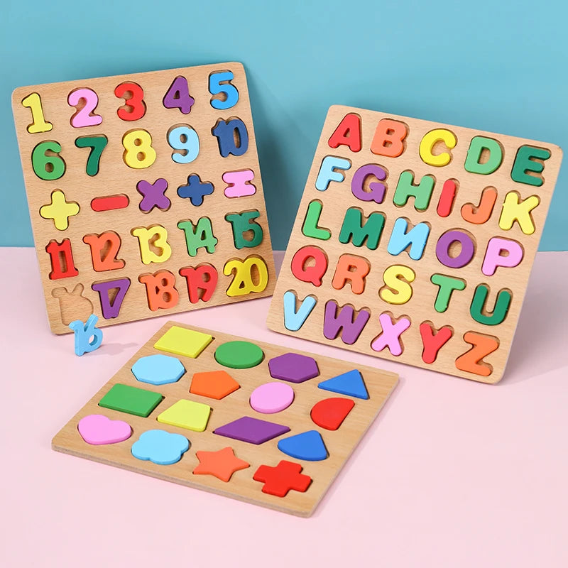 Wooden Montessori Puzzle for Toddlers – Educational Shape Matching Toy