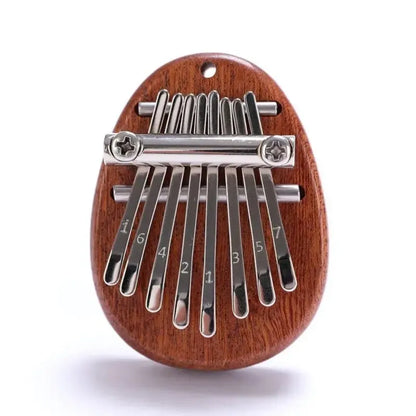 Mini Kalimba 8 Key Wooden Thumb Piano with Pendant Chain