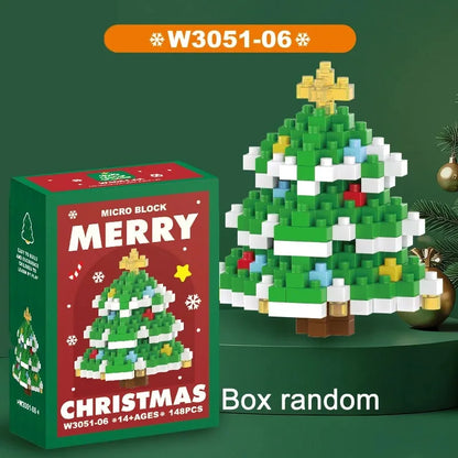 Christmas Building Blocks Set – Santa & Reindeer Micro Bricks