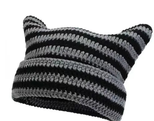 Women's Cat Ear Beanie Warm Knit Winter Hat 56-60cm