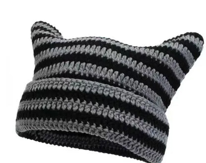 Women's Cat Ear Beanie Warm Knit Winter Hat 56-60cm