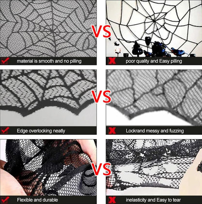 Halloween Tablecloth 30cm Black Spider Table Runner Decoration