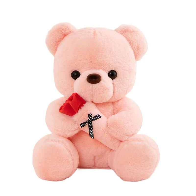 Rose Bear Plush, 25cm Romantic Bear Plush Gift
