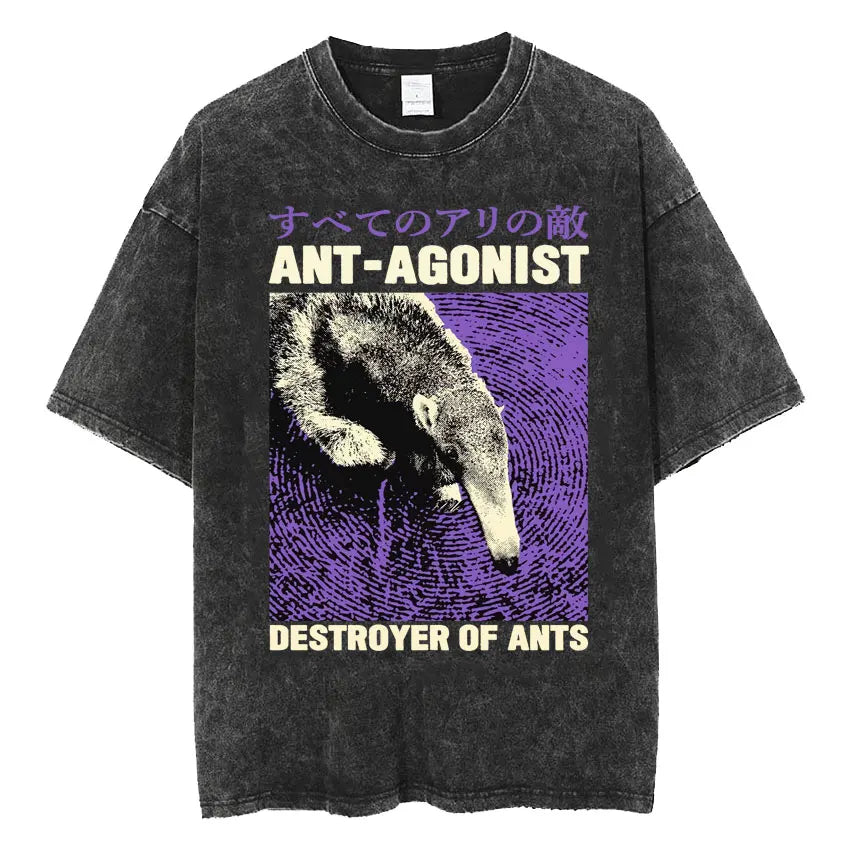Men’s Oversized T-Shirt Retro Washed Funny Graphic Print
