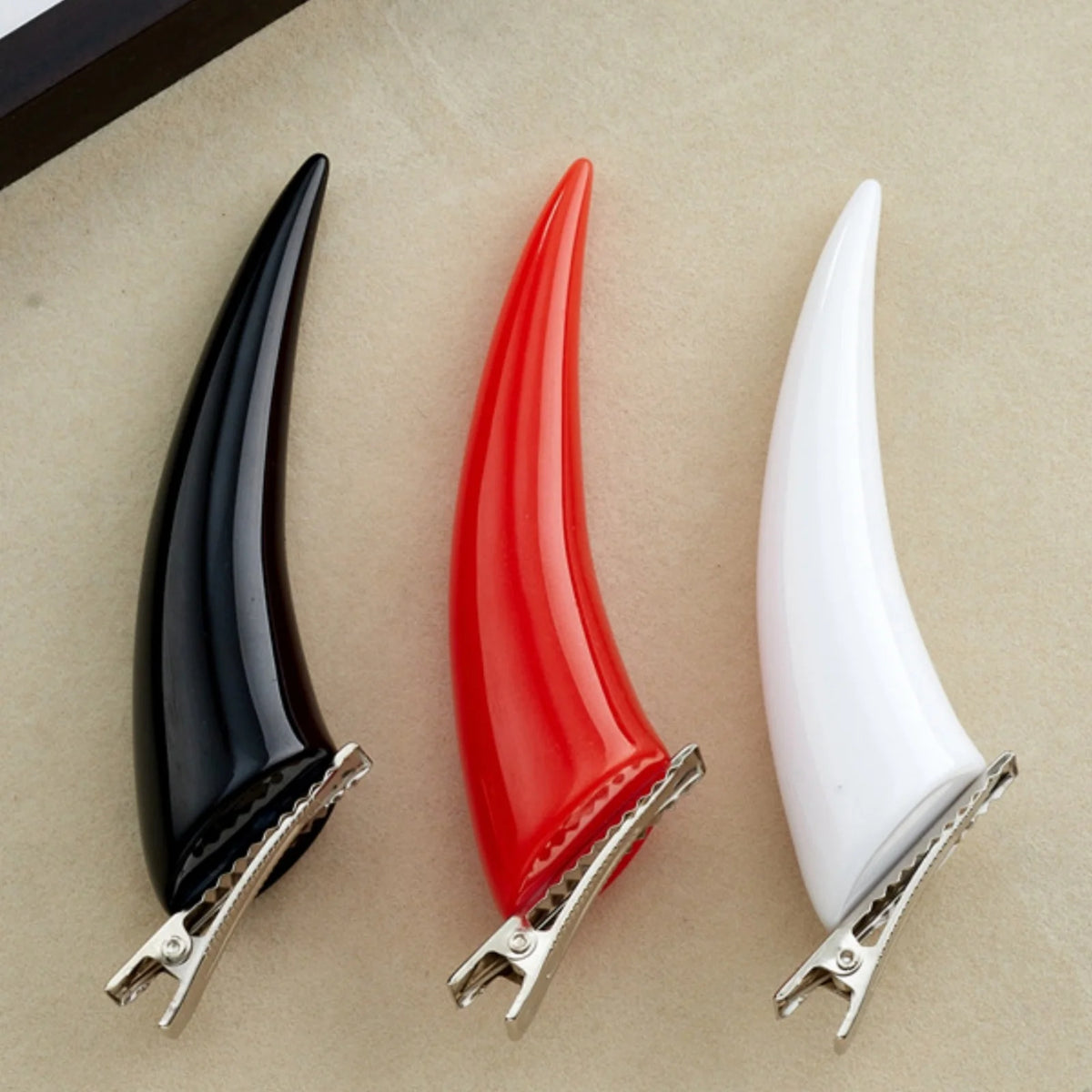 Devil Horn Hair Clips 2PCS Gothic Halloween Hair Accessories