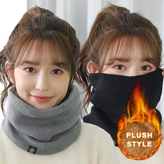 Winter Neck Gaiter Thick Knitted Warm Scarf for Outdoor Sports