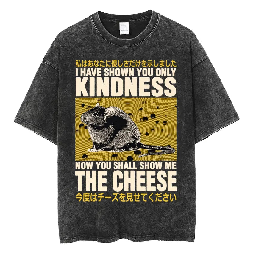 Men’s Oversized T-Shirt Retro Washed Funny Graphic Print