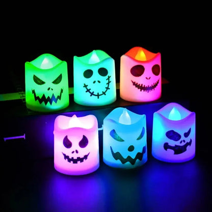 Halloween LED Candle Light 6PCS Ghost Pumpkin Party Decor