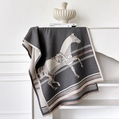 Women's Winter Scarf – Warm Plaid Shawl Wrap 180×65cm