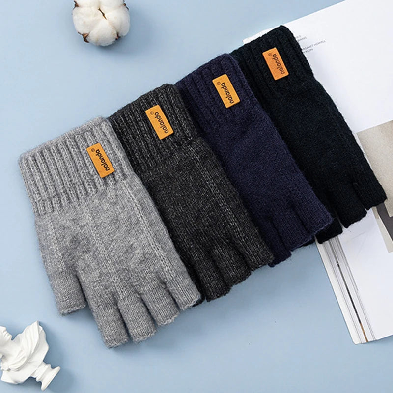 Fingerless Winter Gloves Warm Knit Elbow Length Touchscreen Gloves