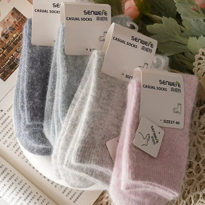 Women's Winter Socks – Thick Warm Mid-Calf Cashmere Blend Socks