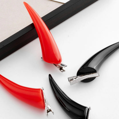 Devil Horn Hair Clips 2PCS Gothic Halloween Hair Accessories