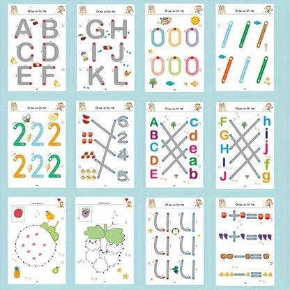 Reusable Tracing Workbook for Kids with Pen and Eraser, 34 Pages