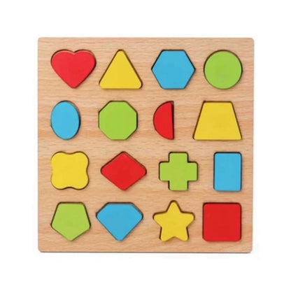Wooden Montessori Puzzle for Toddlers – Educational Shape Matching Toy