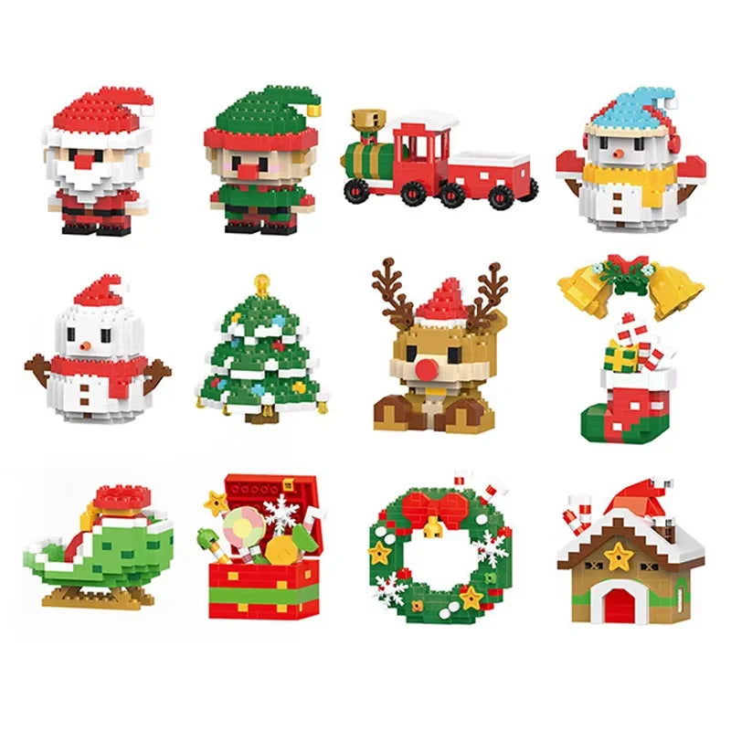 Christmas Building Blocks Set, Micro DIY Holiday Decoration Toy