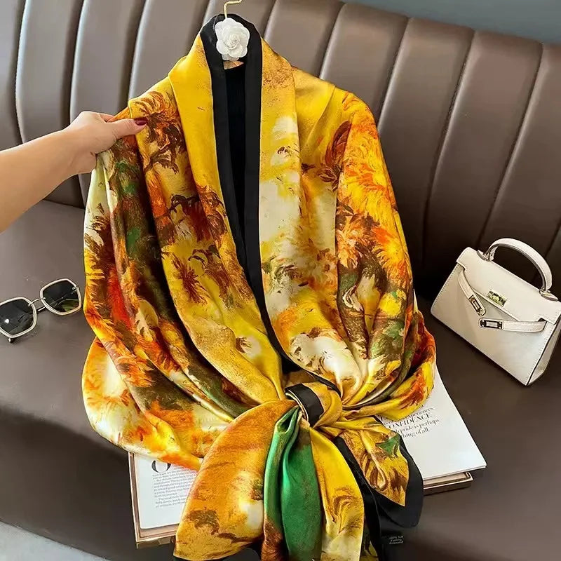 Women's Long Scarf – Smooth Polyester Shawl for All Seasons