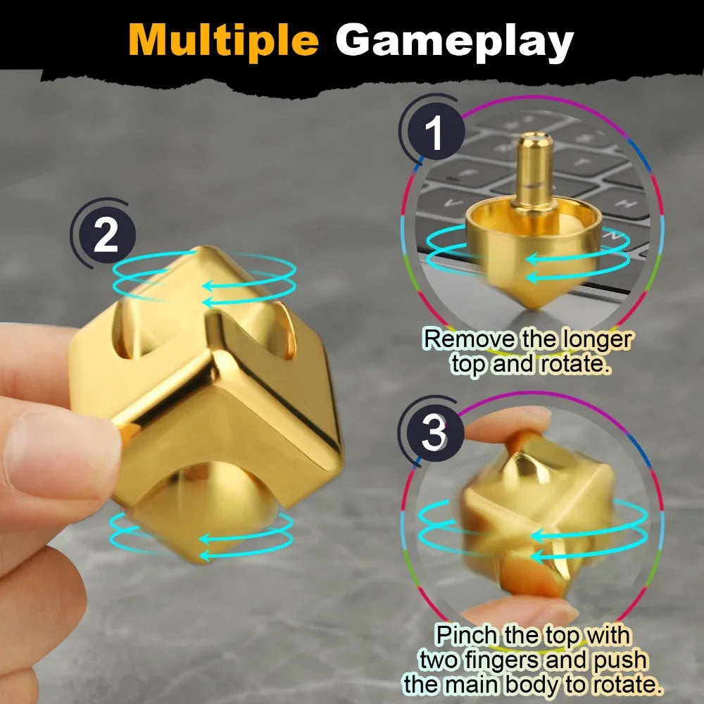 Fidget Spinner Metal Cube Fingertip Gyroscope Toy for Adults