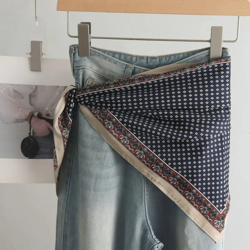 Women’s Scarf Triangular Tie Dye Head Scarf for Spring