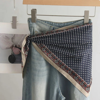Women’s Scarf Triangular Tie Dye Head Scarf for Spring