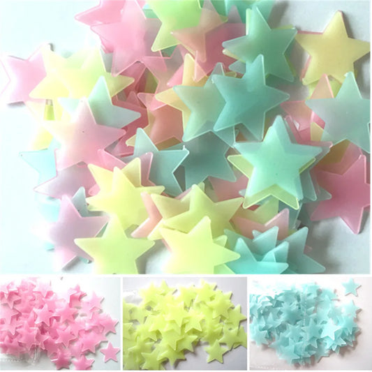 100PCS Glow in the Dark Stars Wall Stickers for Kids Bedroom Ceiling
