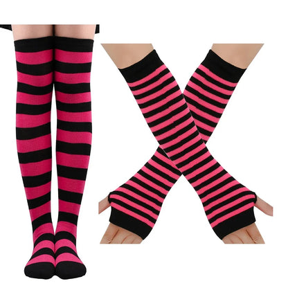 Thigh High Stockings – Women's Striped Over The Knee Socks