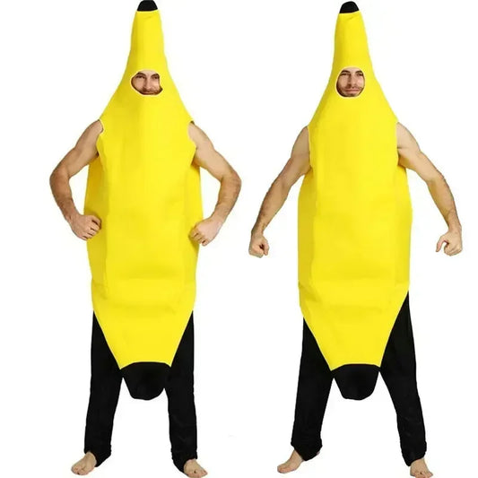 Banana Halloween Costume Funny Fruit Jumpsuit for Adults and Kids