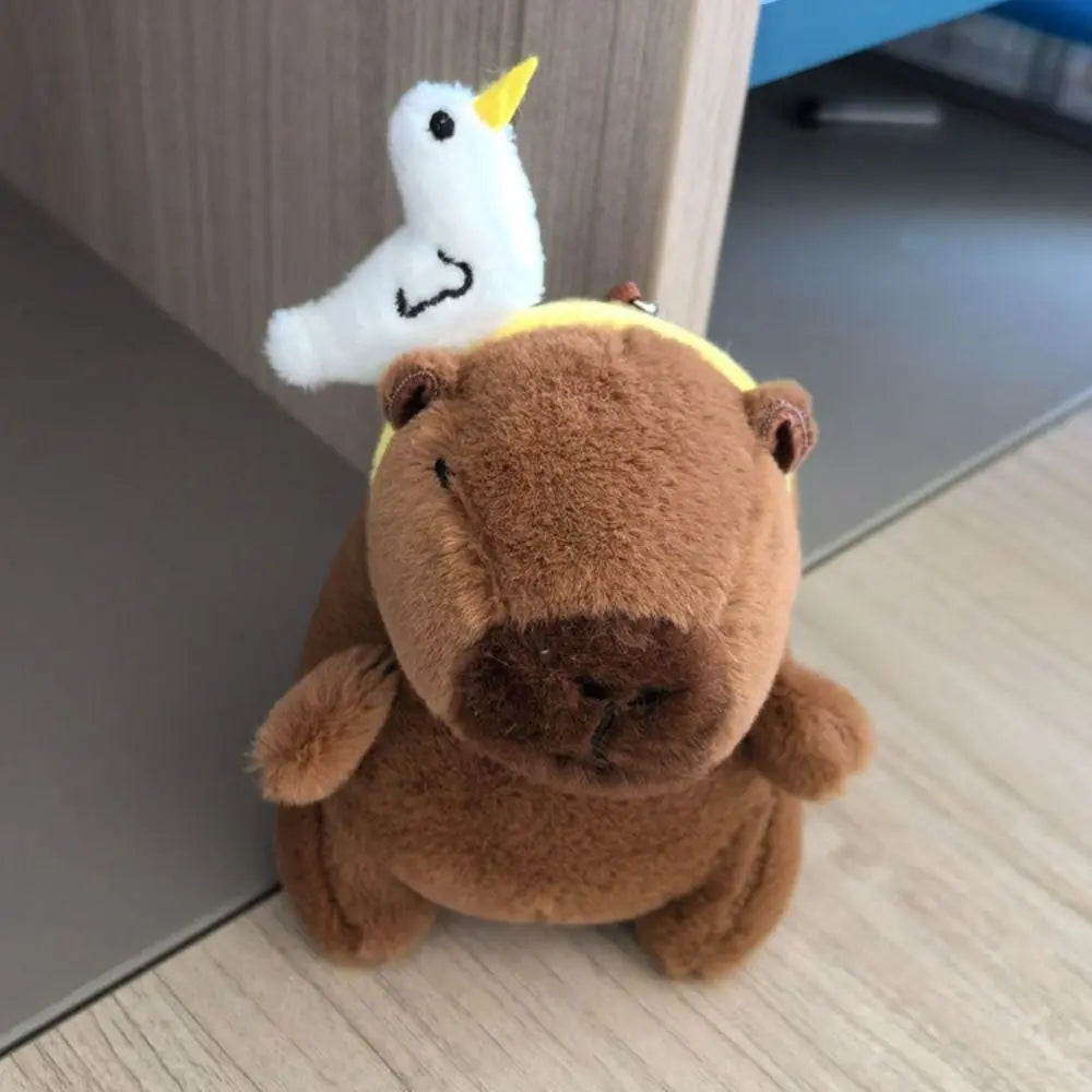 Capybara Plush Toy with Hoodie Wings – Mini Stuffed Animal Keychain