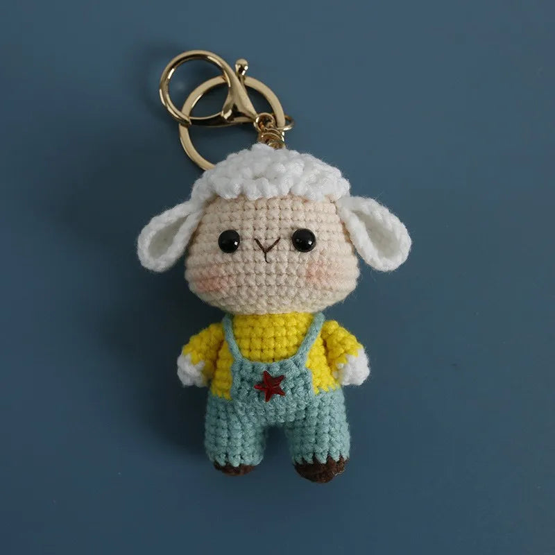 Rabbit Keychain Cute Crochet Animal Keyring for Bags and Gifts