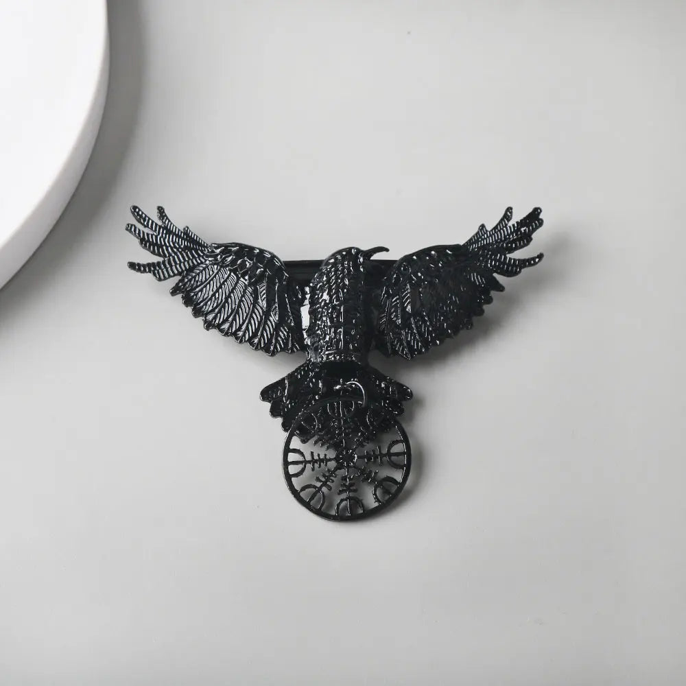 Gothic Hair Clip Crow Design Metal Barrette for Women