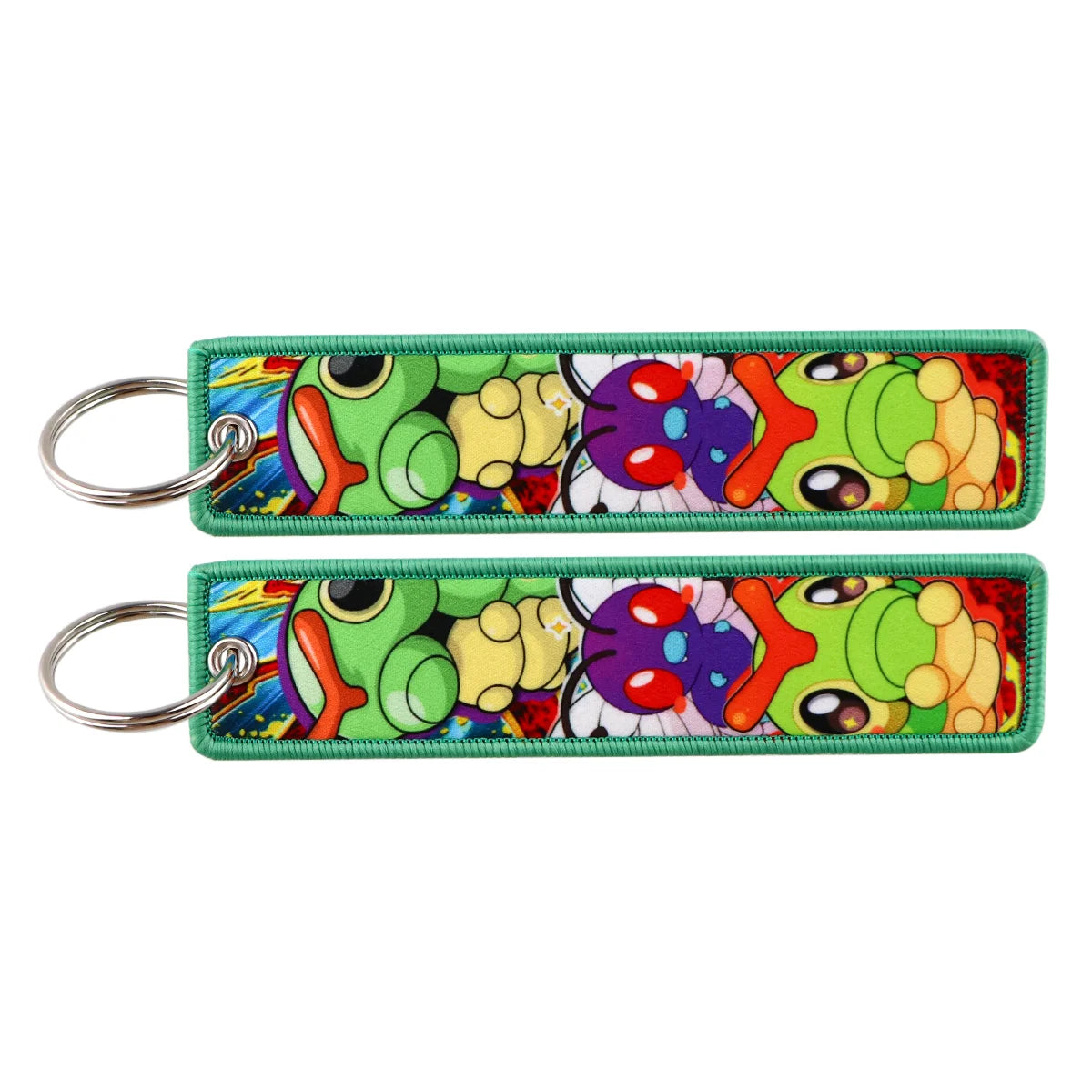 Embroidered Keychain Double-Sided Key Fob for Car & Motorcycle