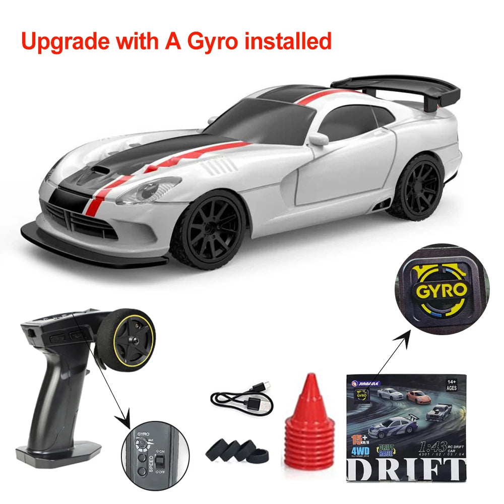 RC Drift Car 1:43 Scale 4WD Remote Control Racing Car RTR