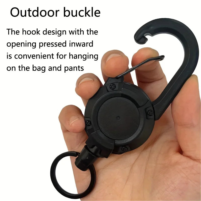 Badge Reel Keychain Retractable Holder with Carabiner Clip