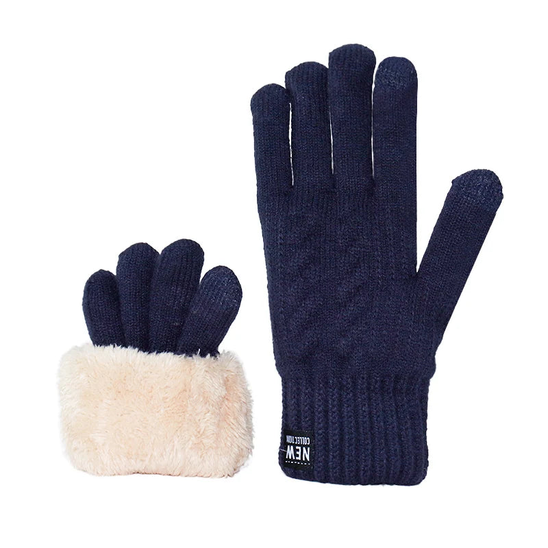 Touchscreen Winter Gloves for Men, Fleece Lined Knitted