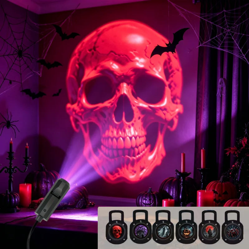 Halloween Projection Lamp, USB LED Ghost Bat Spider Light
