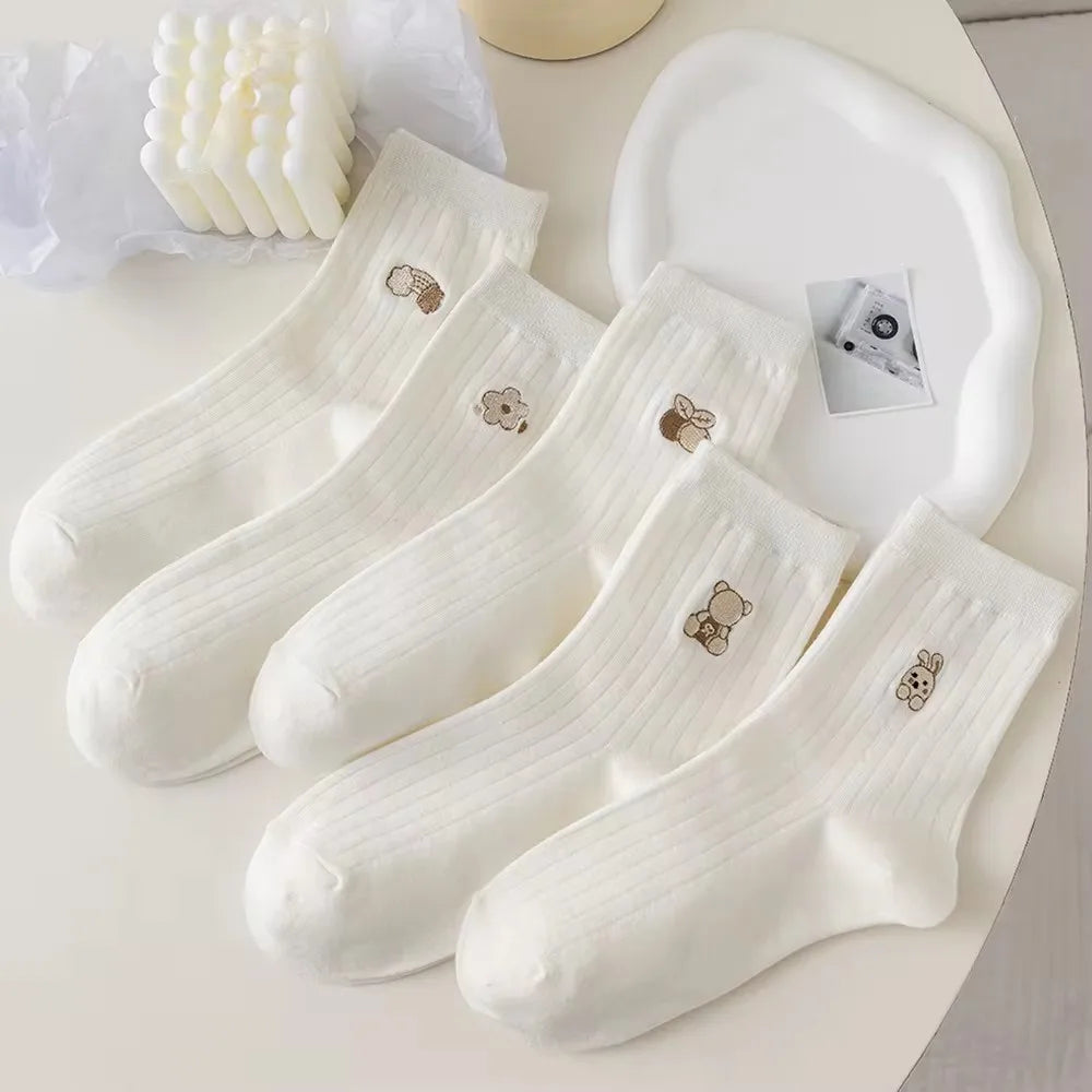 Men's Casual Socks White Soft Breathable Everyday Socks