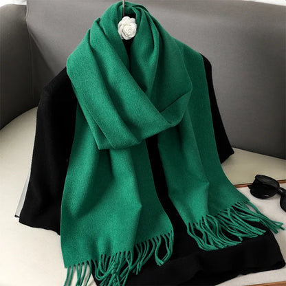 Women's Winter Scarf Warm Long Pashmina Shawl with Tassels