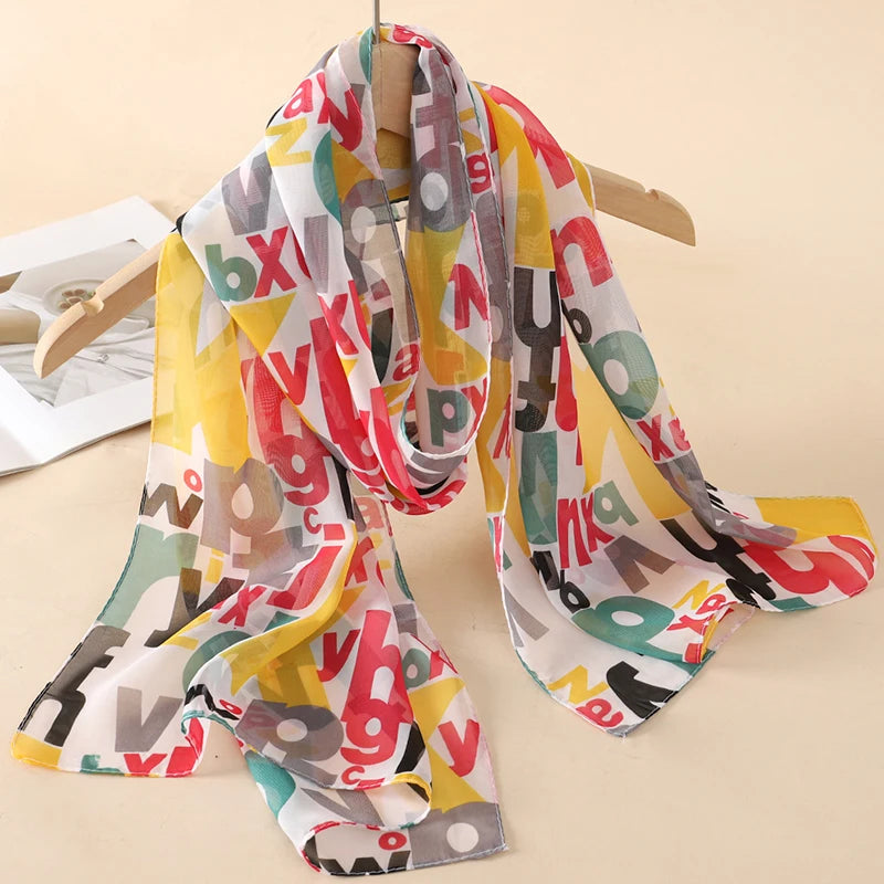 Chiffon Scarf for Women, 50×160cm Lightweight Summer Shawl