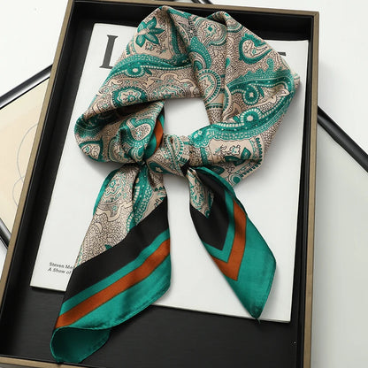Women's Square Scarf 70x70cm Satin Print Wrap