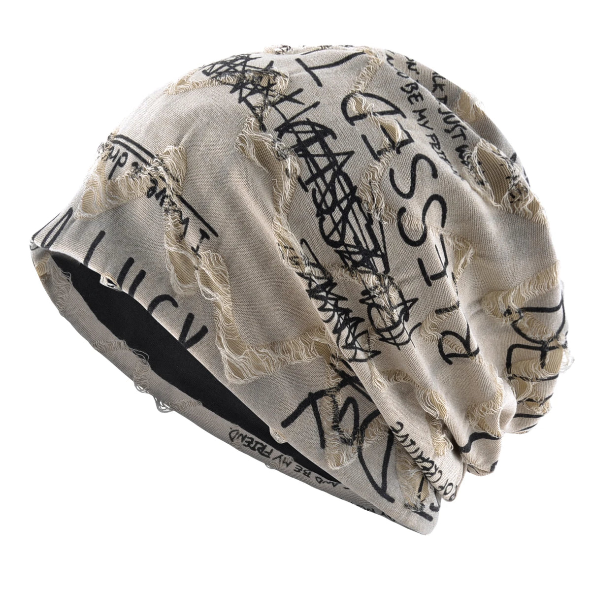 Knit Beanie Unisex Letter Print Warm Winter Hat