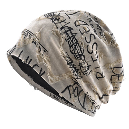 Knit Beanie Unisex Letter Print Warm Winter Hat
