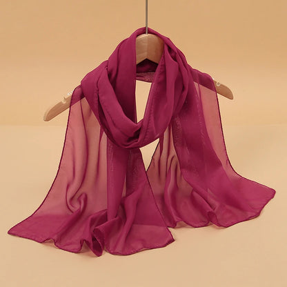 Chiffon Scarf for Women, 50×160cm Lightweight Summer Shawl