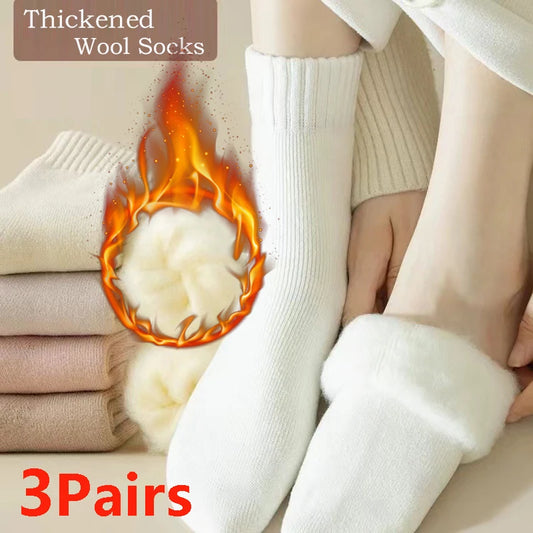 Women's Winter Socks Thick Wool Cashmere Warm 3-Pack