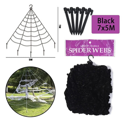 Halloween Spider Decoration, Giant Plush Spider Web Prop