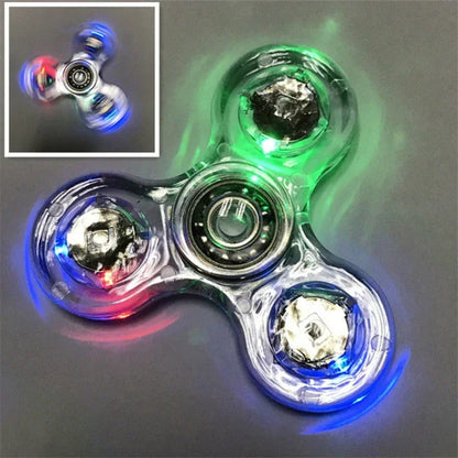 LED Fidget Spinner Light Up Glow in the Dark Stress Relief Toy