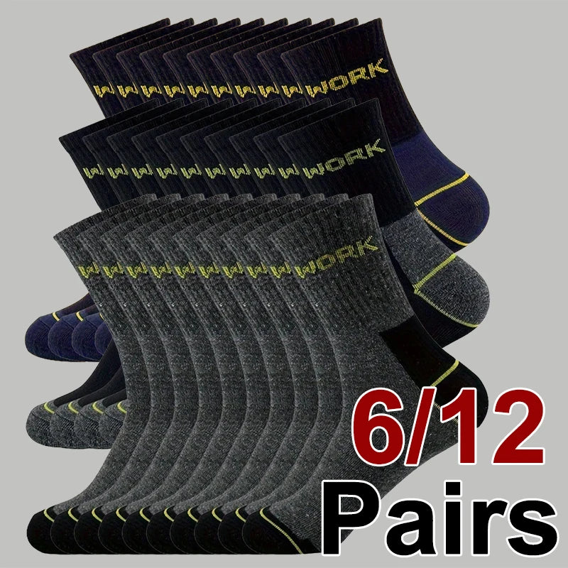 Men's Crew Socks Breathable Business Casual Mid Tube Socks