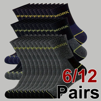 Men's Crew Socks Breathable Business Casual Mid Tube Socks