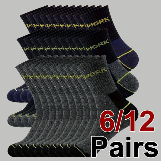 Men's Crew Socks Breathable Business Casual Mid Tube Socks