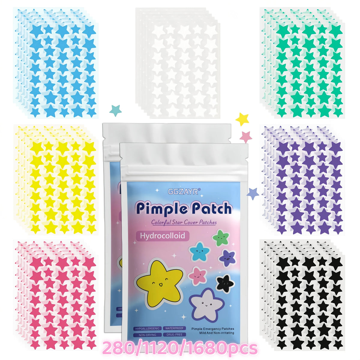 Hydrocolloid Acne Patch Star-Shaped Invisible Pimple Dots