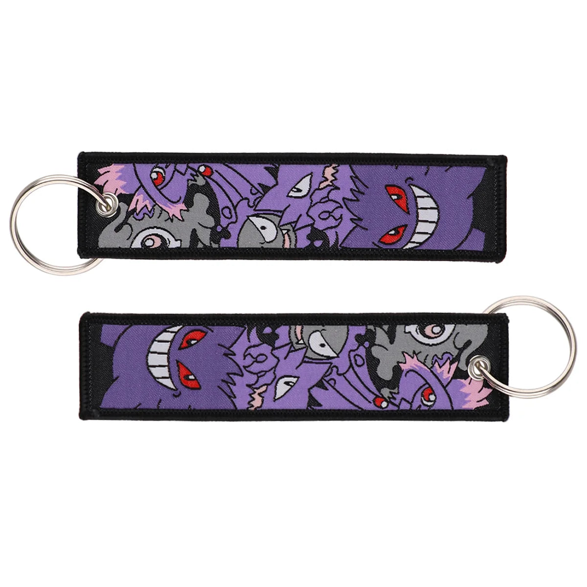Embroidered Keychain Double-Sided Key Fob for Car & Motorcycle
